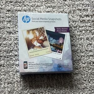 HP Sticky-Backed Photo Sheets with Blue and Purple Accents